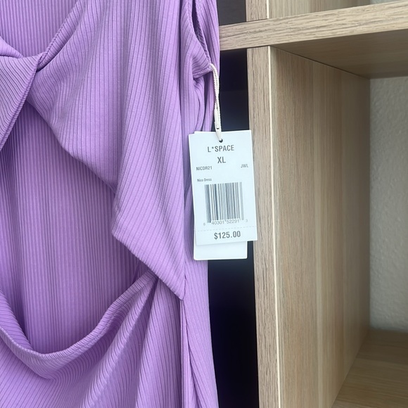 NWT L*Space Nico Midi Cutout Dress in Purple/Lavender Size XL - Picture 4 of 7